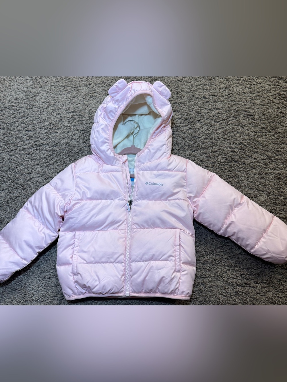Columbia Pink Quilted Hooded Puffer Jacket 3T